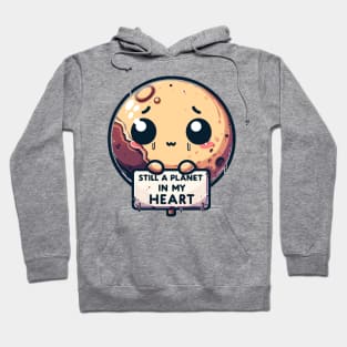 Pluto Love: Whimsical Planet Cartoon - Astronomical Humor Tee Hoodie